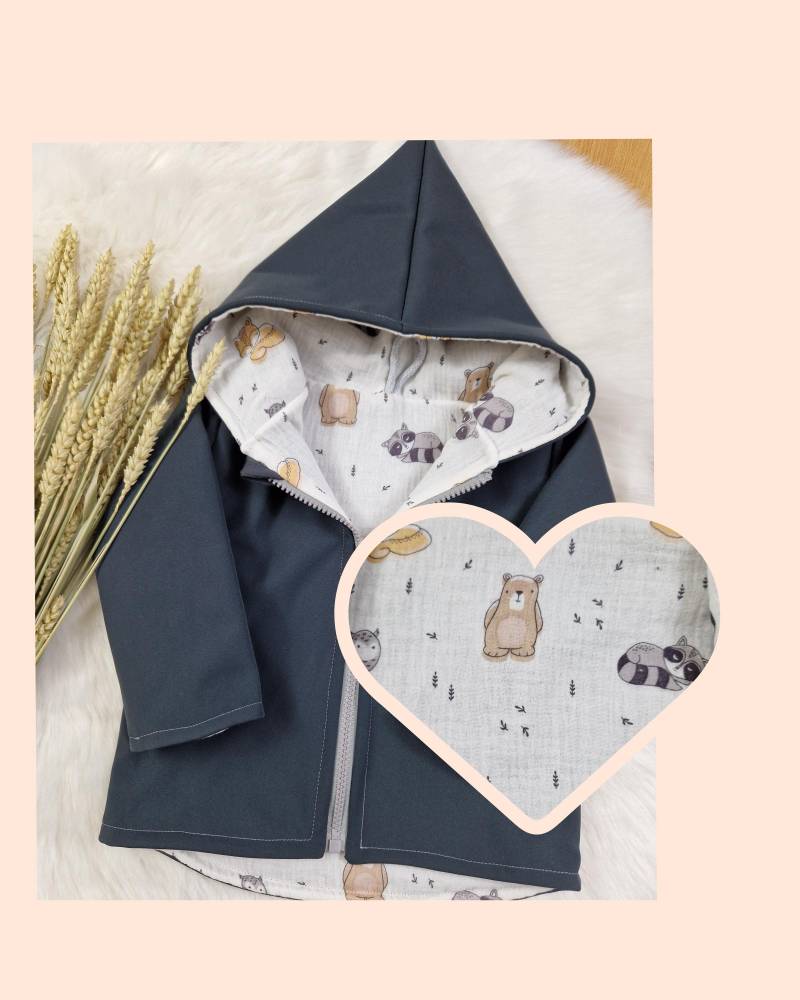 Softshell/Musselin Jacke Outdoor Mädchen Jungen 80 von KidsandMore2019