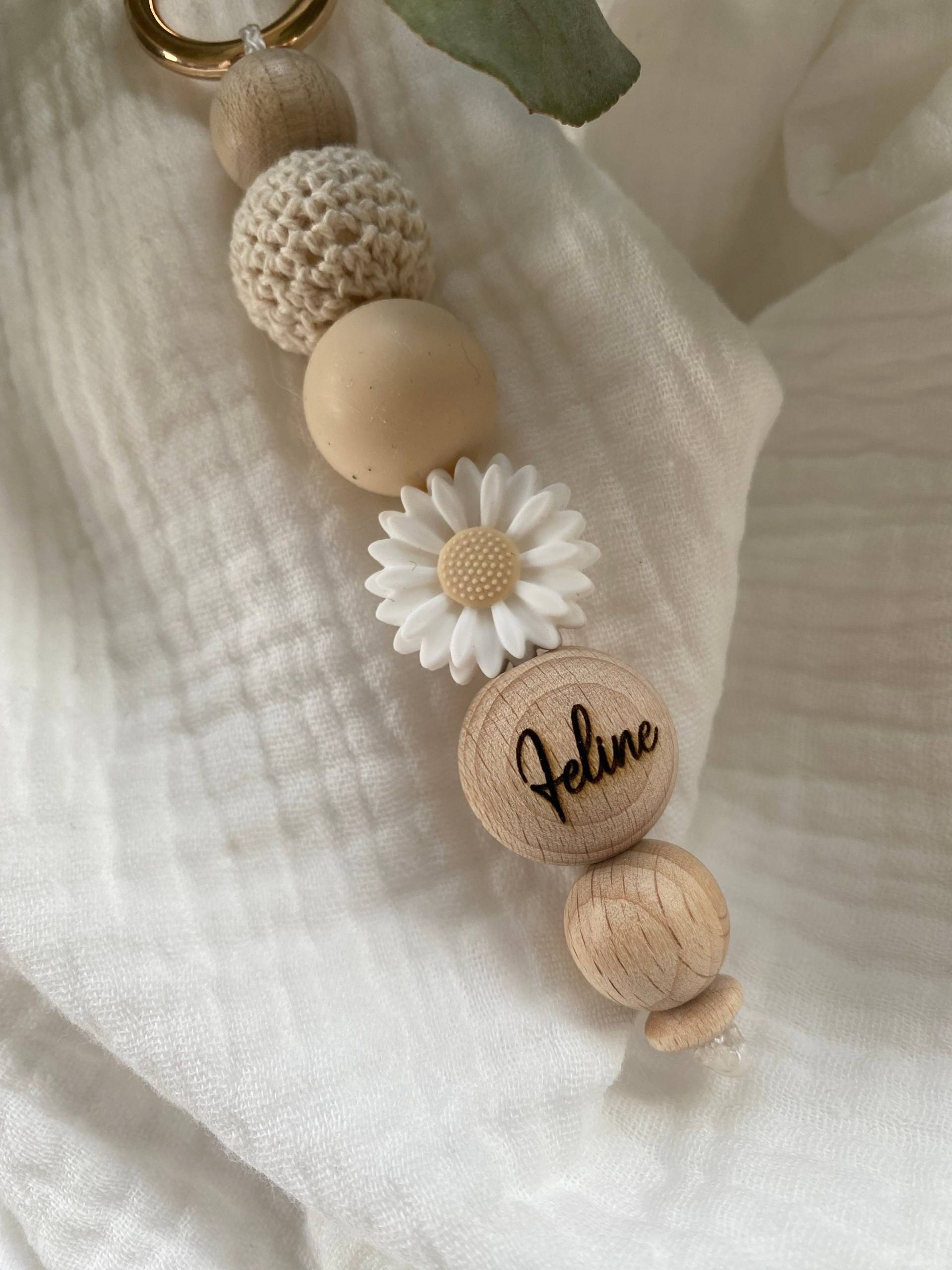 Schlüsselanhänger Taschenanhänger Personalisiert Holz Natur Blume Schlüsselanhänger Taschenanhänger Personalisiert Holz Natur Blume von Kidsconcept20