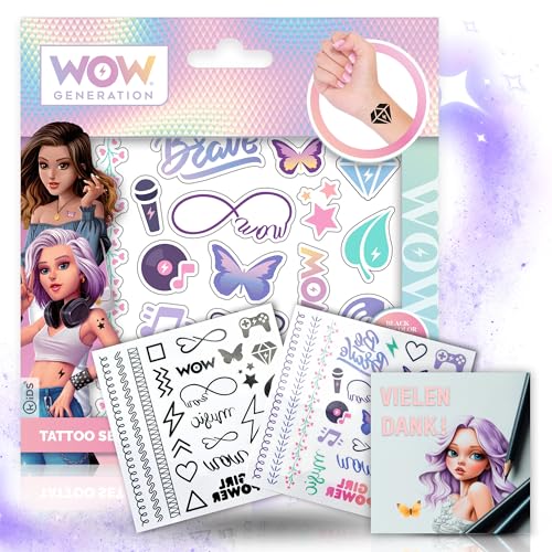 Wow Generation Tattoo Set: 50 Designs (Farbe & Schwarz-Weiß) + E-Book zum Zeichnenlernen – Kreative Tattoos für Kids & Teens! von Kidstell