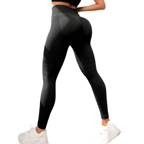 Anti Cellulite Leggings High Waist Damen Elastische Leggins Kompressions Weiche Sporthose für Sport Gym Fitness Sporthose Stretch Leicht Yoga Hose Bequem Pants Legging Push Up Booty Lifting Yogahose von Kiduoua