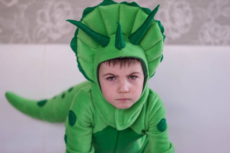 Dinosaurier Kostüm Triceratops Overall Kinder Baby Kleinkind Cosplay Halloween Outfit Geburtstags-Party Foto Requisiten von KidzAndCostumes