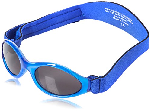 KidzBanz 00348 Sonnenbrille Baby mit elastischem Neoprenband, für Kopfumfang 40-52 cm (circa bis 2 jahre), UV400, blau, BBN000 von KidzBanz