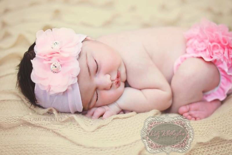 Turban-Stirnband-Strass-Center Blume Stirnband Rosa Baby Turban Neugeborenen Foto Prop Rosa von KidzKlothezline