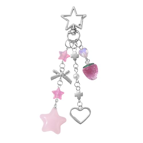 Autoschlüsselkette Für Frauen Mädchen Schöne Bag Charms BOWS Star Heart Keychains Accessoires Für Rucksäcke Brieftaschen Ästhetikzubehör von KieTeiiK