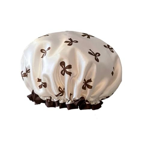 Doppelschicht Wasserdichte Frauen Duschkappen Mit Bögen Design Weiche Elastische Kanten Für Erwachsene Badezeitschutz PVC Erwachsene Badehut von KieTeiiK