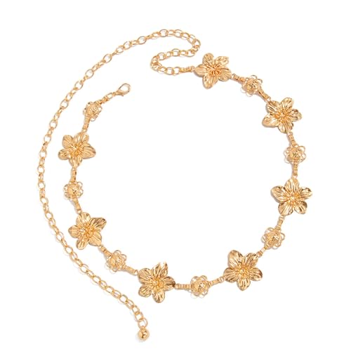 Elegante Blumendesigns Taille Kette Stilvoller Eisenmaterialien Einstellbarer Körper Für Outfits Besondere Anlässe Verstellbarer Taille Für Frauen von KieTeiiK