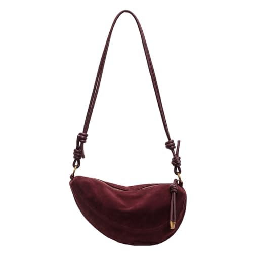 Frauen Dumplings Bag Retro Crossbody Große Kapazität Schulter PU Leder Boten Einkaufsmöglichkeiten Für Alltägliche Frauen Schulter Große Kapazität Crossbody Lässig Pendeln Für Reisen von KieTeiiK
