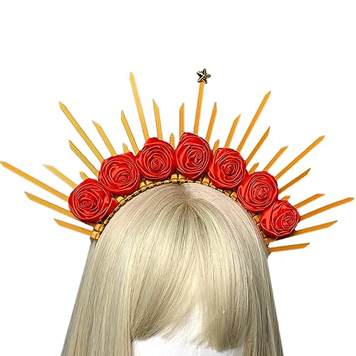 Gothic Kronen Festzug Abschlussball Engel Stirnband Junggesellinnenabschied Haarschmuck Vintage Spiked Tiaras Haarreif Blume Stirnband Bulk von KieTeiiK