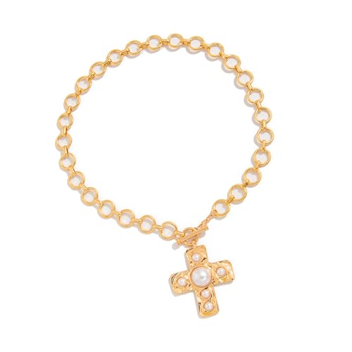 Halskette Mit Gehämmerten Kreuzen An Den Hämmerinnen Der Hämmerin Hämmerin Hälfte Halskette Accessoire Für Trendige Schmuck Statement von KieTeiiK
