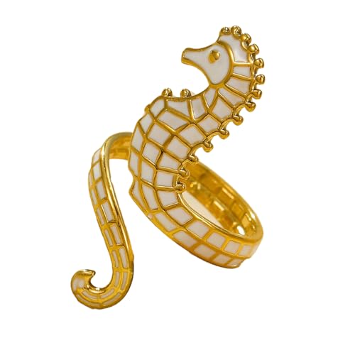 Handgefertigte Legierung Seahorse Ringe Mit Unverwechselbarem Ölabfall Finish Perfekt Für Tägliche Verschleiß Oder Besondere Anlässe Bequemer Verschleißschmuck von KieTeiiK