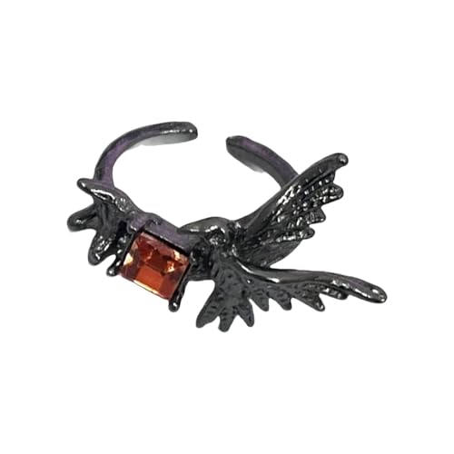 Kantiges Gotischer Schmuck Einzigartige Krähenringe Für Frauen Männer Verstellbares Fingerzubehör Stylish Metal Accessoires Geschenk Unisex Dark Crow von KieTeiiK