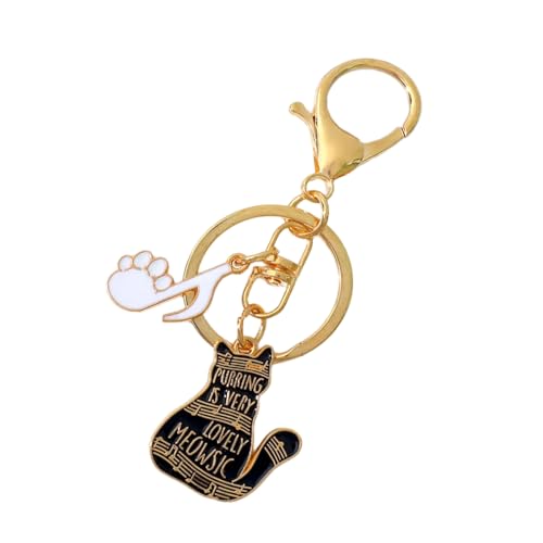 Katzen Klavierautos Schlüsselkette Musik Notiz Keyring Handtasche Charme Musik Katzen Schlüsselbeutel Dekorationen Für Frauen Und Mädchen Schlüsselbeutel Charme Note Auto Keyring Hänge Ornamente von KieTeiiK