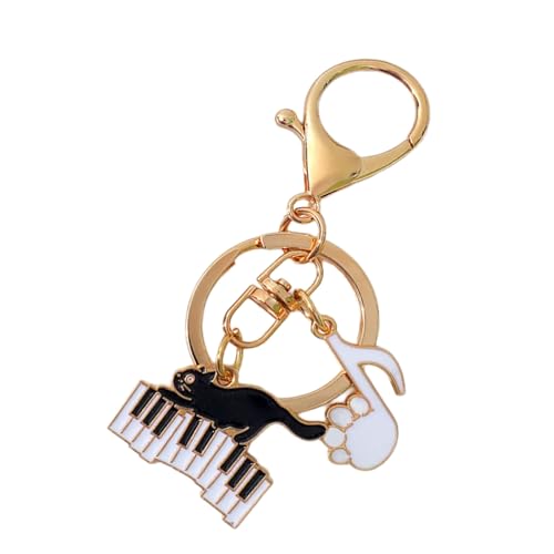 Katzen Klavierautos Schlüsselkette Musik Notiz Keyring Handtasche Charme Musik Katzen Schlüsselbeutel Dekorationen Für Frauen Und Mädchen Schlüsselbeutel Charme Note Auto Keyring Hänge Ornamente von KieTeiiK