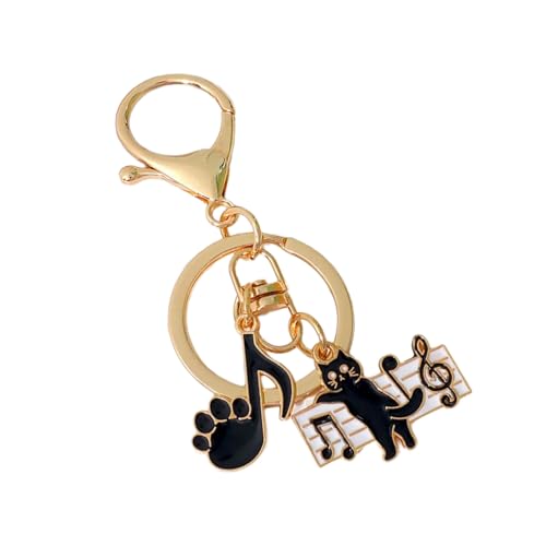 Katzen Klavierautos Schlüsselkette Musik Notiz Keyring Handtasche Charme Musik Katzen Schlüsselbeutel Dekorationen Für Frauen Und Mädchen Schlüsselbeutel Charme Note Auto Keyring Hänge Ornamente von KieTeiiK