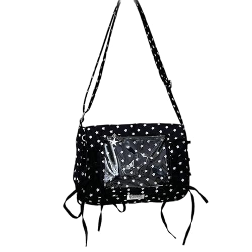 KieTeiiK 1. Japaner Inspiriert Clear Crossbody Bag Mit Abnehmbaren Bandbögen Multi Tocket Für Cosplay & Travel Atmable Mesh Crossbody Tasche Mit Schleifen Design von KieTeiiK