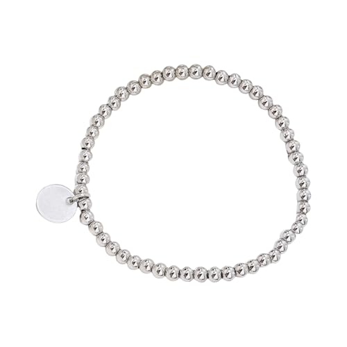 KieTeiiK 53 4 Mm Gold/Silber Edelstahl Perlen Elastisches Armband Für Männer Frauen Komfort Anpassungsverstellbares Armband Robustes Edelstahl Stretcharmband von KieTeiiK