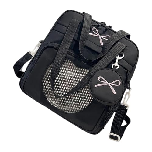 KieTeiiK Ästhetische Klare Panel Umhängetasche Praktischer Nylon Geräumiger Crossbody Geldbörse Für Tägliche Nutzung Und Aktivitäten Freien Trendy Unisex Umhängetasche von KieTeiiK