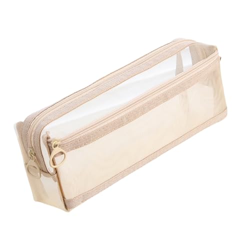KieTeiiK Clear Pencil Case Doppelschichtstiftbeutel Durch Bleistifthalter Stift Organisatoren Aufbewahrungsbeutel Travel Make Up Tasche Transparent von KieTeiiK