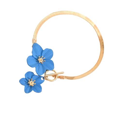 KieTeiiK Elegante Blumen Knöchelkette Einstellbare Designs Für Frauen Komfortable Materialien Für Strand Outfit Schmuckzubehör Trendy Blumenknöchelarmband von KieTeiiK