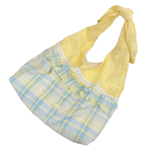 KieTeiiK Elegante Faltengitter Design Casual Umhängetasche Mit Spitzenausstattung Geräumiges Kompartiment Arbeitspendler Geldbeutel Elegante Bürotasche von KieTeiiK