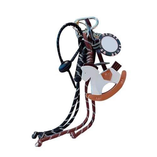 KieTeiiK Eleganter Leder Pferdschlüsselkettenbeutel Anhänger Mit Geflochtenem Seiltasche Accesspricspricsprics Für Taschen Und Autoschlüssel Elegante Beuteldekoration Geeignet von KieTeiiK