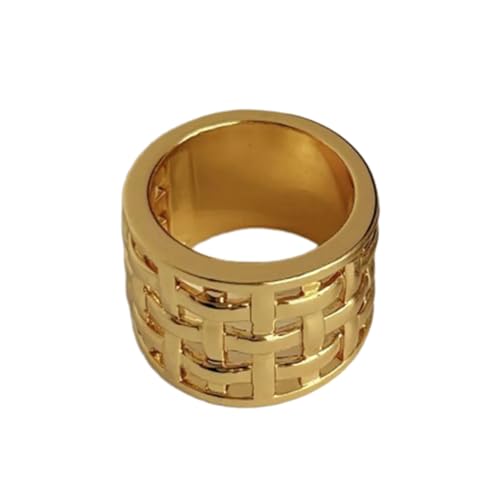 KieTeiiK Geometrische Hollow Metal Band Ringe Bequeme Wade Des Ehering Gebiets Unisex Modes Statement Accessoire Für Frauen Gold/Silberschild Messinglegierung Legierung von KieTeiiK