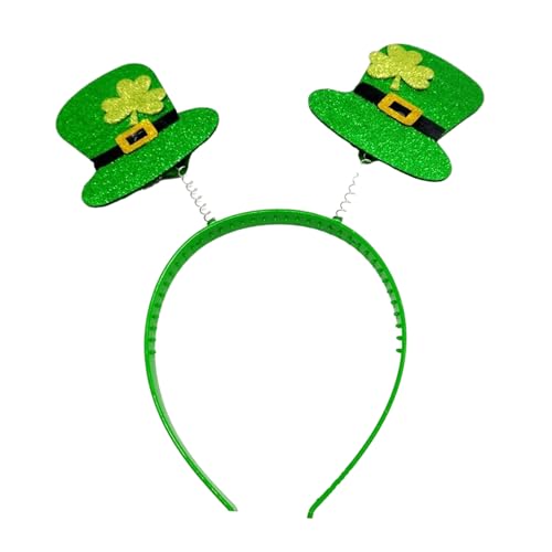 KieTeiiK Glitzer-Puder-Stirnband, Kleeblatt/Hut, Haarreif, Festival-Aufführungen, Kopfschmuck, Geschenk für Paare, Patrick's Day, Haarband von KieTeiiK