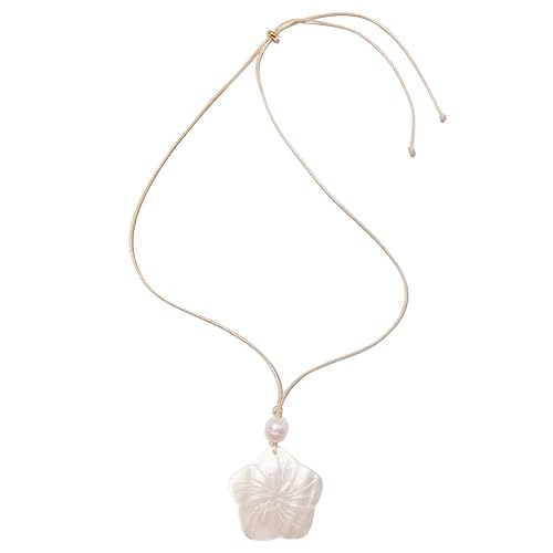 KieTeiiK Halskette, natürliche Muschel-Halskette für Damen, Pflaumenblüte, Muschel-Anhänger, Choker, Strandschmuck, Geburtstag, 4 cm, Shell von KieTeiiK