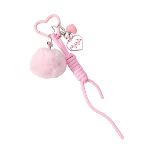 KieTeiiK Herzschlüsselhain Charm Plüsch Pompoms Anhänger Seil Keyring Hänge Oramentautos Schlüsselkette Dekorationen Für Frauen Mädchen von KieTeiiK