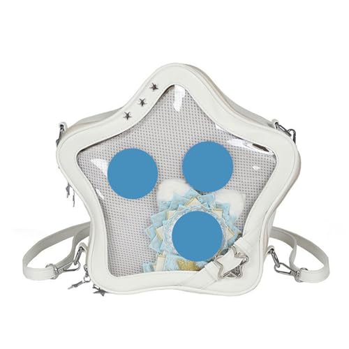 KieTeiiK Itabag Rucksack Crossbody Bag Sternformierte Umhängetaschen Multi Pins Pins Display Satchel Mit Einsatz Für Frauen Ita Crossbody Messengers Umhängetaschen Für Anime Display von KieTeiiK