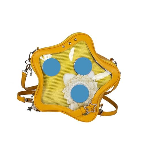 KieTeiiK Itabag Rucksack Crossbody Bag Sternformierte Umhängetaschen Multi Pins Pins Display Satchel Mit Einsatz Für Frauen Ita Crossbody Messengers Umhängetaschen Für Anime Display von KieTeiiK