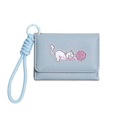 KieTeiiK Katzen Entwerfen Kompakte Brieftasche Mit Lanyard Mehreren Kartenschläfen Praktischer PU Leder Leicht Für Tägliche Verwendung Kompakter Lanyard Brieftasche Für Frauen von KieTeiiK