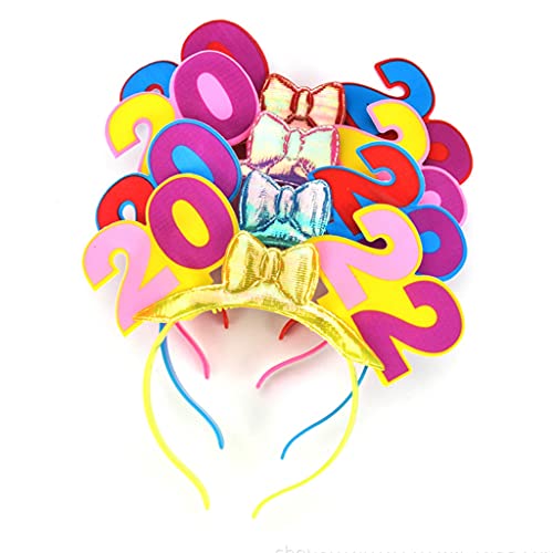KieTeiiK Leuchtender Haarreif für das neue Jahr 2022, leuchtend, blinkend, Foto-Requisiten, Dekoration, Partygeschenk, blinkendes Neujahrs-Stirnband, Neujahrsparty-Zubehör von KieTeiiK