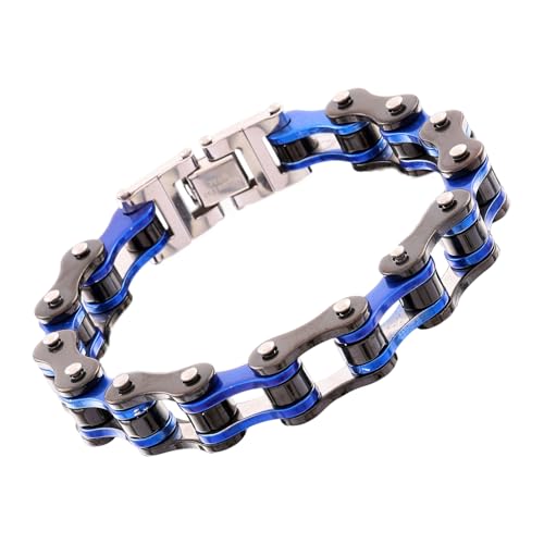 KieTeiiK Robustes Biker Kettenarmband Turnungsbeständiges Design Bequemer Schmuck Persönlichkeit Motorradkette Bangel Nervös Punk Design Armreif von KieTeiiK