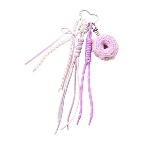 KieTeiiK Schöne Tasche Charme Anhänger Keyring Bows Geflochtene Seilschlüsselkette Für Rucksackbalken Handtasche Dekoration Geflochtener Seilschlüsselkette von KieTeiiK