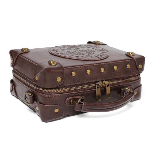 KieTeiiK Steampunk Umhängetasche Gothic Pu Leder Messenger Tasche Festival Cosplay Kostümzubehör Für Damen Und Mädchen Steampunk Umhängetasche von KieTeiiK