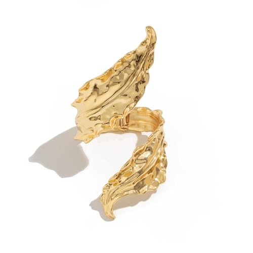 KieTeiiK Stilvolle Robuste Metallblatt Designs Armband Symbolen Und Naturschmuck Accessoire Für Geschenke Und Feiern Frauen Mode Accessoire von KieTeiiK