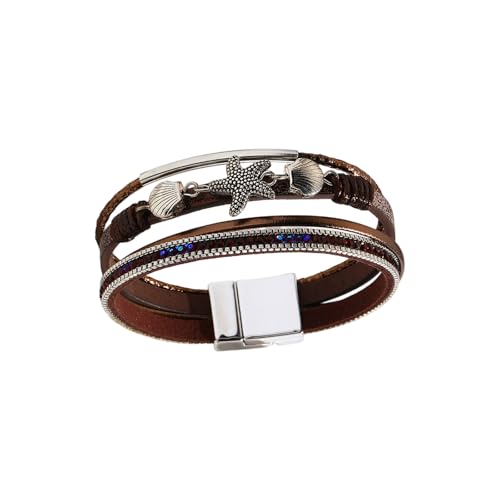 KieTeiiK Stilvoller Muschelschmuck Armreifen Für Frauen Verfügen Über Leichte Synthetische Leder Konstruktionsarmbands Komfortable Beach Accessoire von KieTeiiK