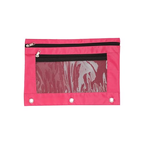 KieTeiiK Tragbarer Bleistiftfall Fall 3 Ringe Bindemittel Bleistiftbox Doppel Reißverschlüsse Dateibag School Office Supplies Für Schüler Lagerung von KieTeiiK