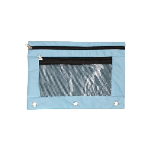 KieTeiiK Tragbarer Bleistiftfall Fall 3 Ringe Bindemittel Bleistiftbox Doppel Reißverschlüsse Dateibag School Office Supplies Für Schüler Lagerung von KieTeiiK