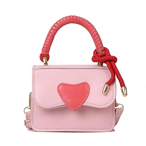 KieTeiiK Umhängetasche, Crossbody-Tasche, Umhängetasche mit Herzmuster, Tragetasche, Mini-quadratische Tasche, Reisetaschen für Mädchen und Frauen, vielseitige Handtasche, rose, 5.12x2.36x3.94in von KieTeiiK