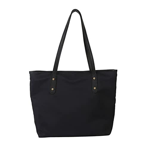 KieTeiiK Umhängetasche, große Kapazität, Einkaufstasche, Damenhandtaschen, einfache Top-Griff-Tasche, Dame-Handtaschen, lässig, große Einkaufstasche, Schwarz , 10.82x4.72x10.62in von KieTeiiK