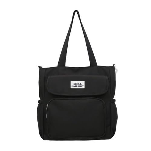 KieTeiiK Umhängetasche, modische Damen-Umhängetasche, große Kapazität, Umhängetasche, Messenger-Tasche, einfache lässige Tragetasche, Handtaschen, Studenten, Büchertasche, Schwarz - kein Anhänger, von KieTeiiK