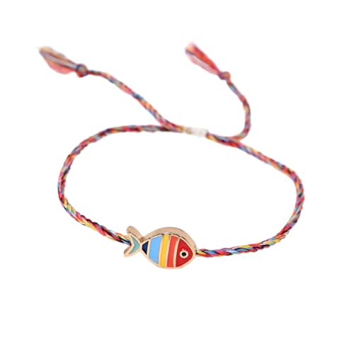 KieTeiiK Verstellbarer Fischbrand Geflochtene Armbänder Mit Legierungsöl Pendellanter Leichtgewicht Stilvoller Schmuck Für Frauen Minimalistisch Einstellbares Kabelarmband von KieTeiiK