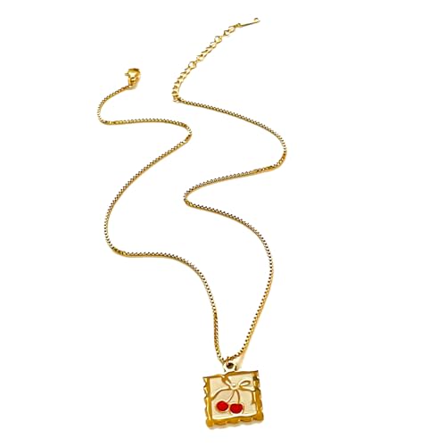 Leichte Einstellbare Länge Halskette Obst Anhänger Schlangeblikaner Kette Trendy Women Accessoires Casual Outfit Accessoire Einstellbare Länge Halskette von KieTeiiK