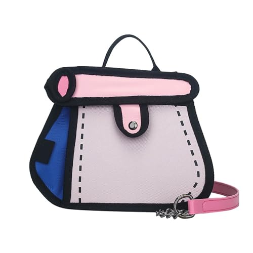Lustige 2D Zeichnung Handtasche Cartoon Umhängetasche Mit Kettenband Casual Crossbody Geldbörse Für Einen Stilvollen Und Skurrilen Look Kompakte Reisetaschen von KieTeiiK
