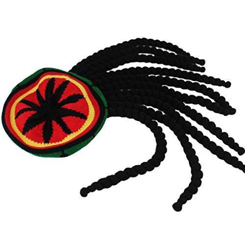 Männer Frauen Neuheit Dreadlocks Perücke Reggae Jamaican Gehäkelte Gestrickte Bea Hüte Für Männer Flat Bill von KieTeiiK