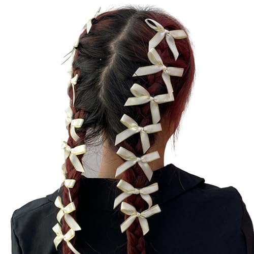 Mini-Haarspangen mit Schleife, für Damen und Mädchen, niedliches Band, rutschfeste Haarnadeln, Zubehör, Haarspangen für verschiedene Haartypen, 15 Stück von KieTeiiK