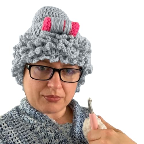 Mode Lockenwickler Perücke Für Frauen Lustige Stricken Lockiges Haar Für Cosplay Party Winter Herbst Rollenspiel Kappe Netter Kopfschmuck Party Für Cosplay von KieTeiiK