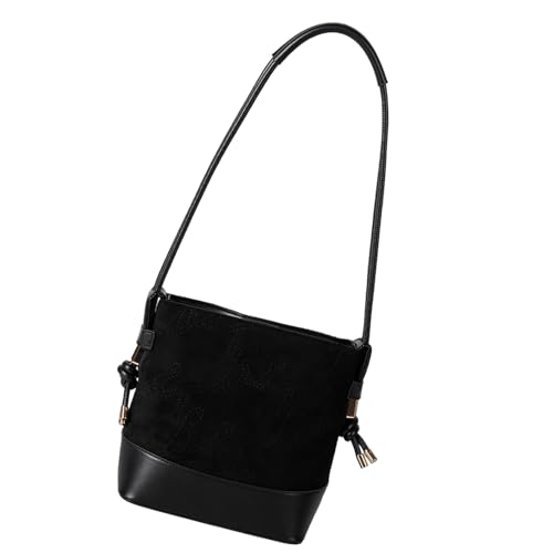 Retro Styles PU Und Suedes Umhängetasche Leichter Geräumiger Eimer Achsel Geldbörse Für Frauen Und Mädchen Verklagen Die Alltagstasche von KieTeiiK